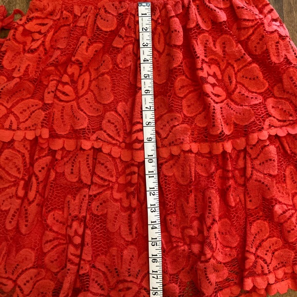 NWT Anthropologie Maeve Convertible Strapless Red Lace Mini Dress, Sz M - Picture 8 of 9